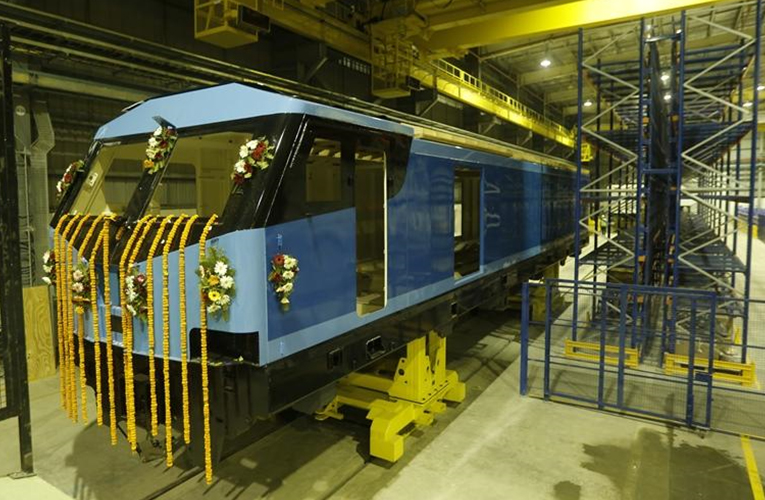 Alstom-Electric-Loco-body-shell-at-workshop